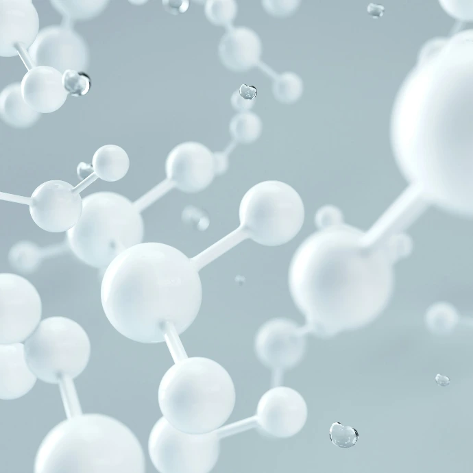 white molecular structure 3D render